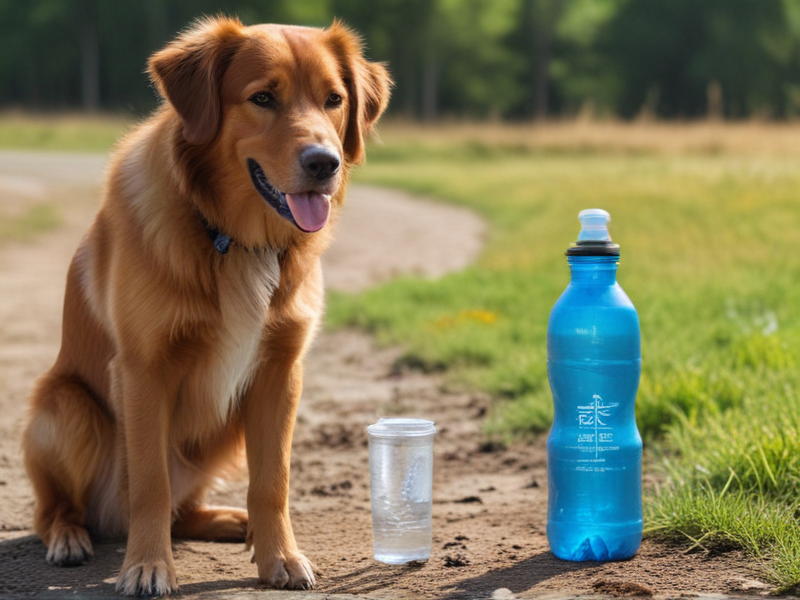 water bottle with dog