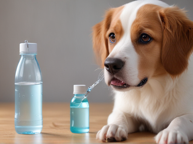 dogs and water bottle