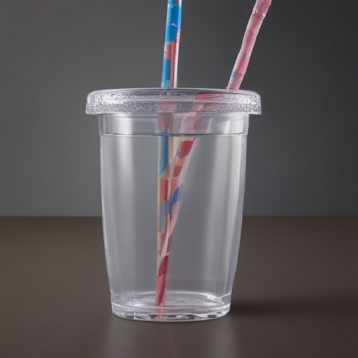 acrylic cup with straw and lid