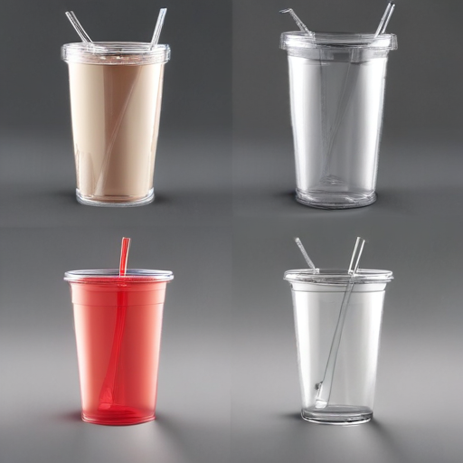 acrylic cup with straw and lid