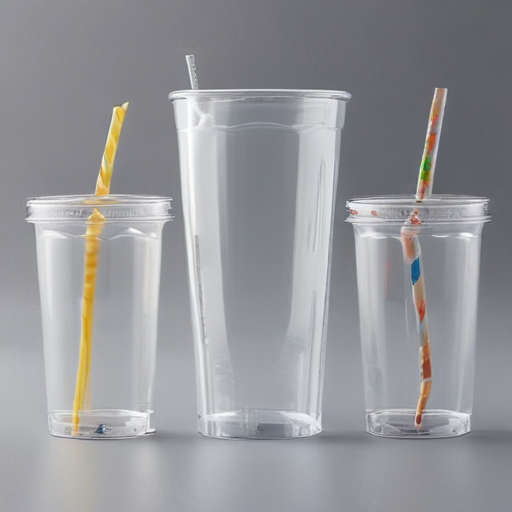 acrylic cups with straws and lids