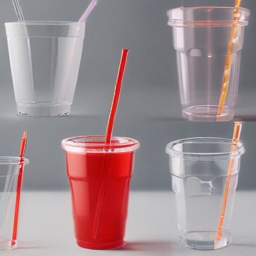 acrylic cups with straws and lids