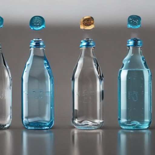 glass water bottles lids