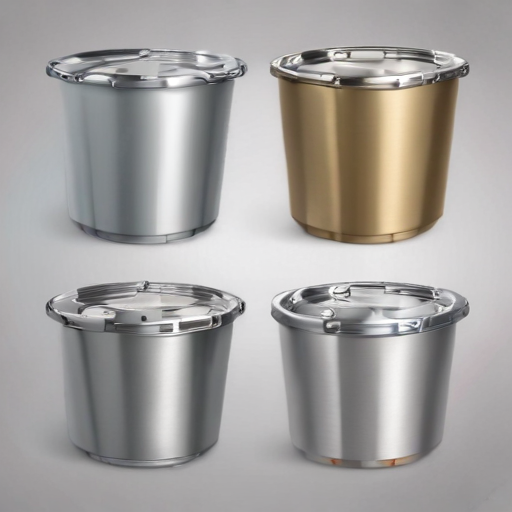 metal cups with lids