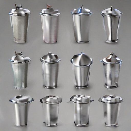 metal cups with lids