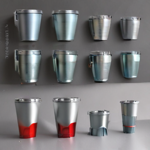 metal cups with lids