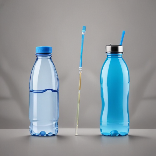 plastic water bottles with straw