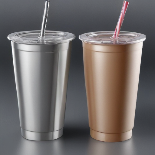 stainless steel cups with lids and straws