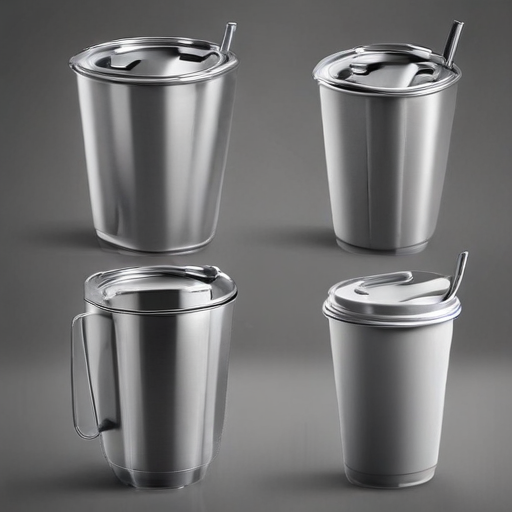 stainless steel cups with lids and straws