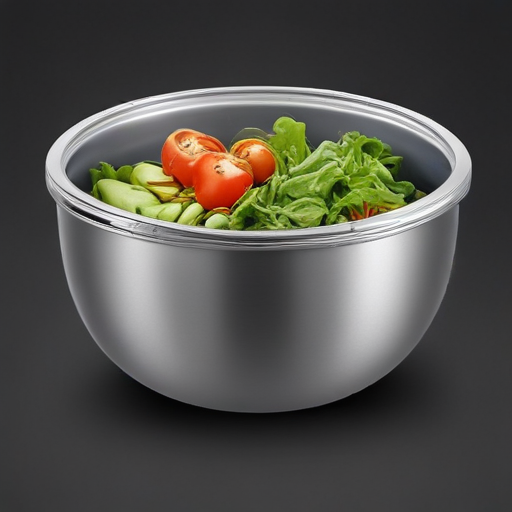 stainless steel salad bowl with lid