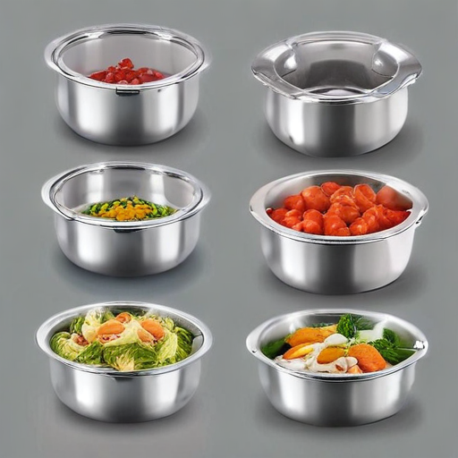 stainless steel salad bowl with lid