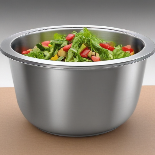 stainless steel salad bowl with lid