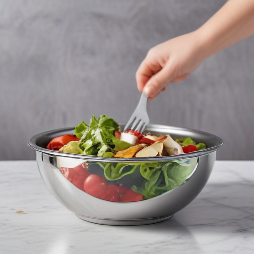 stainless steel salad bowl with lid