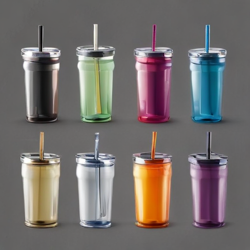 tumbler with screw on lid and straw