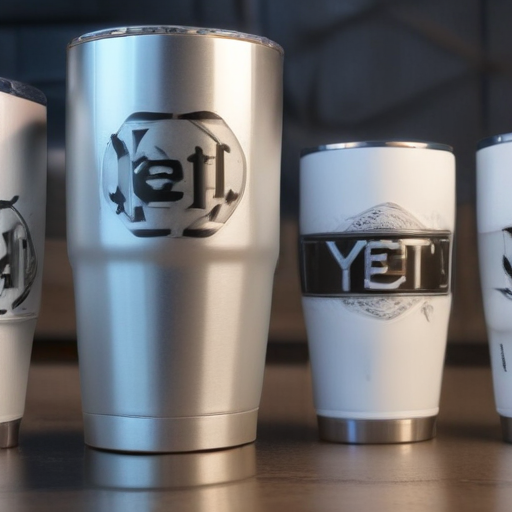 yeti cups with company logo