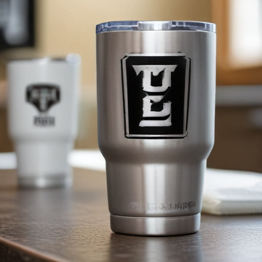 yeti cups with company logo