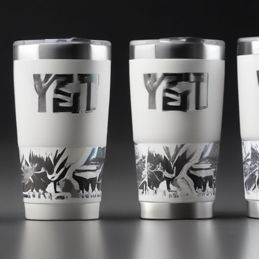 yeti cups with company logo